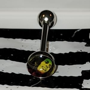 14g rasta bob marley tongue ring